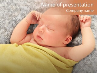 Newborn Boy Caucasian PowerPoint Template