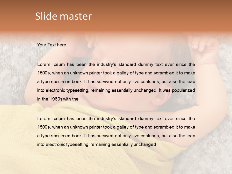 Newborn Boy Caucasian PowerPoint Template