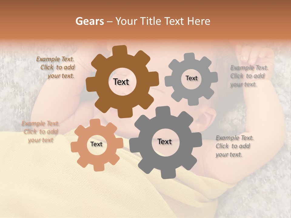 Newborn Boy Caucasian PowerPoint Template