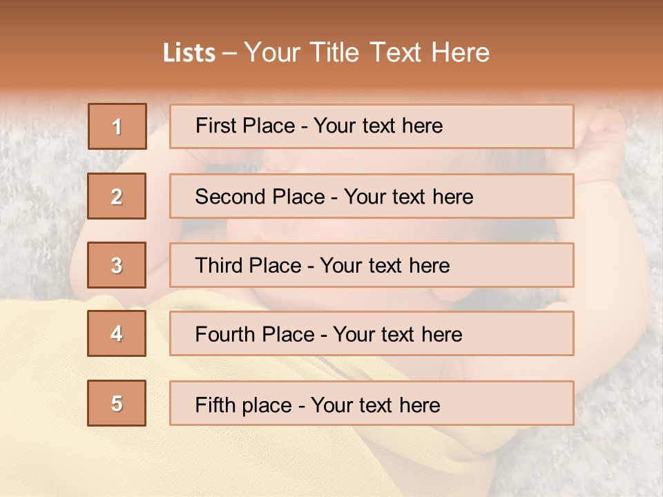 Newborn Boy Caucasian PowerPoint Template