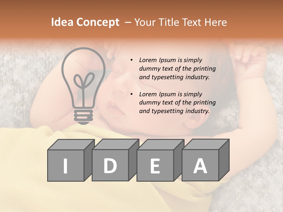 Newborn Boy Caucasian PowerPoint Template