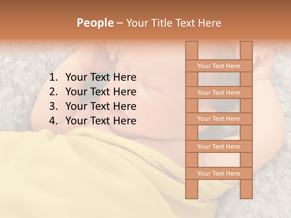 Newborn Boy Caucasian PowerPoint Template