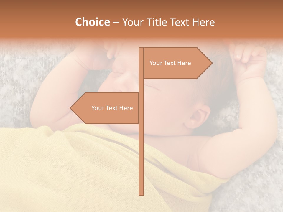 Newborn Boy Caucasian PowerPoint Template
