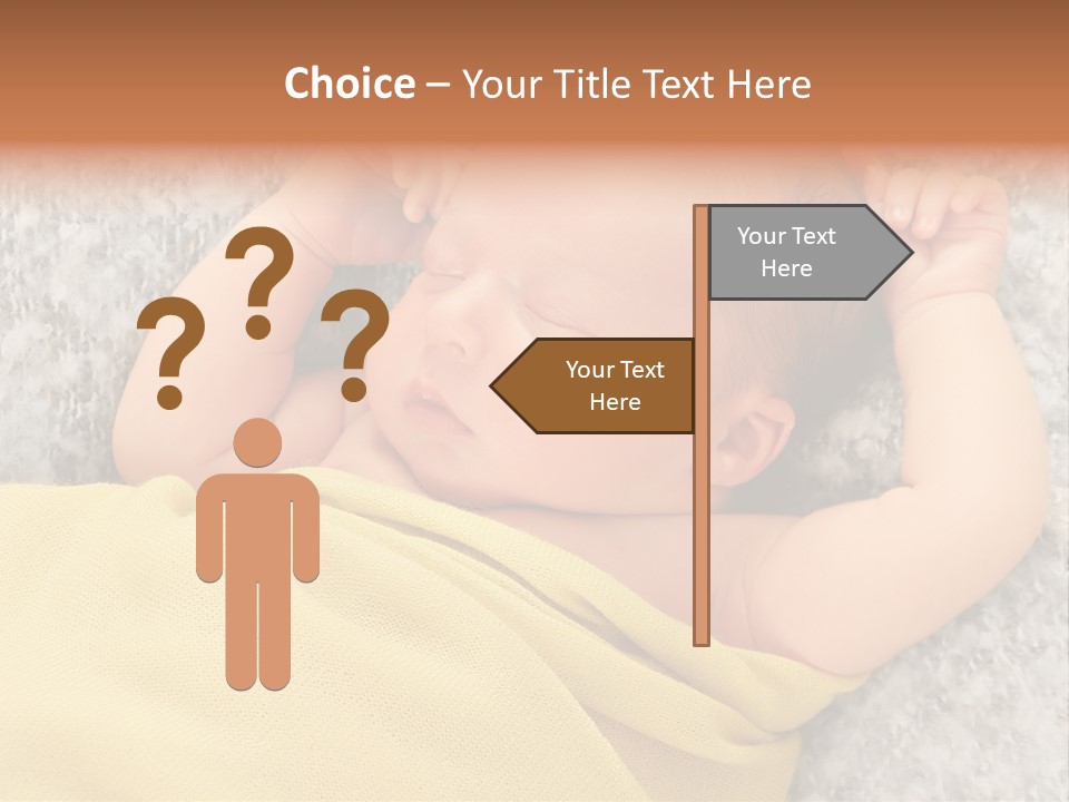 Newborn Boy Caucasian PowerPoint Template