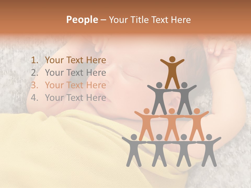 Newborn Boy Caucasian PowerPoint Template