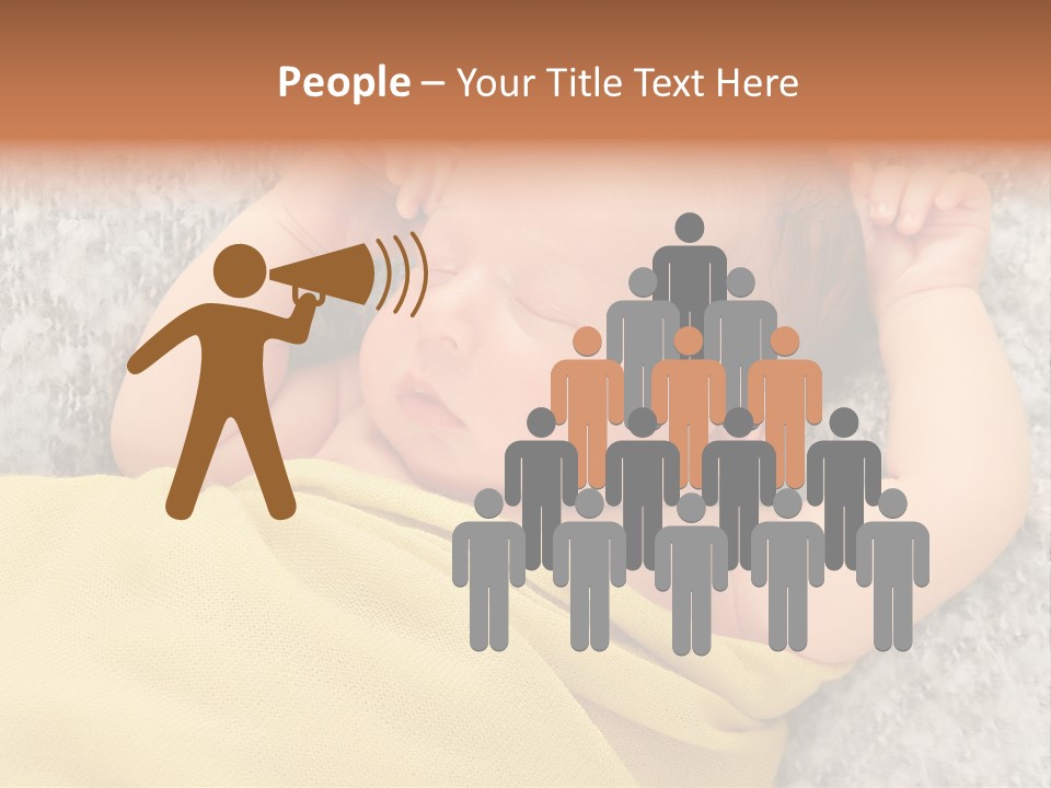 Newborn Boy Caucasian PowerPoint Template