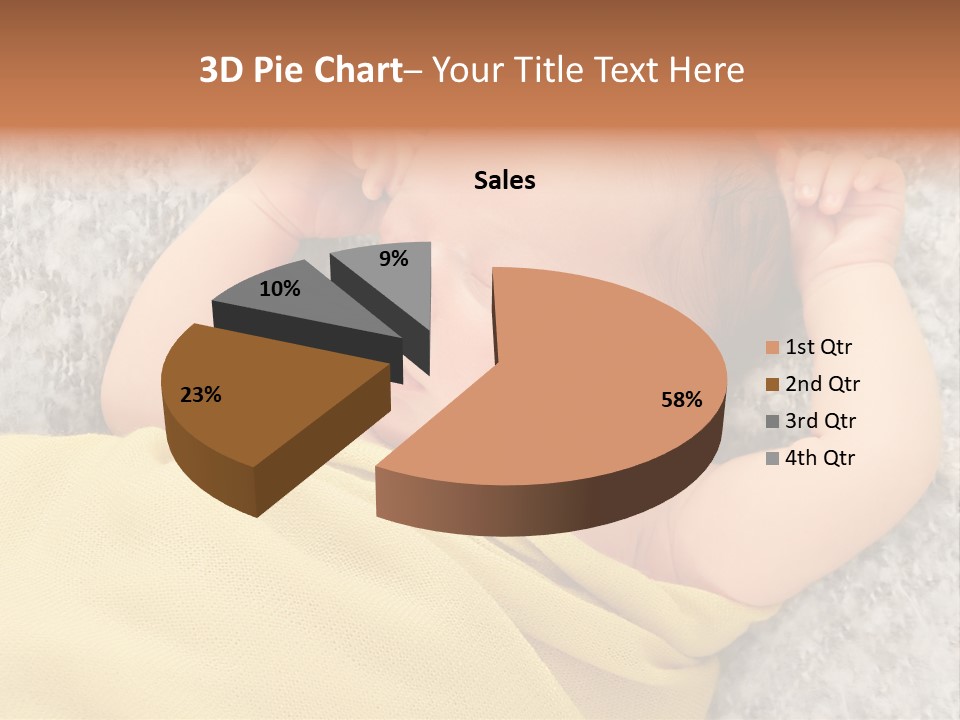 Newborn Boy Caucasian PowerPoint Template