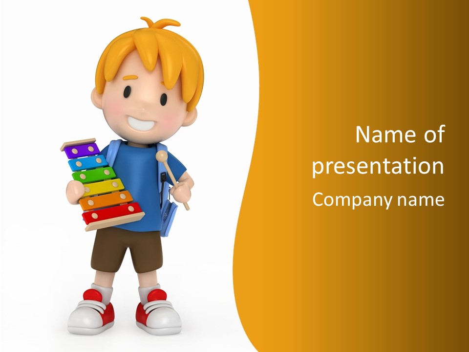 Musical Isolated Xylophone PowerPoint Template