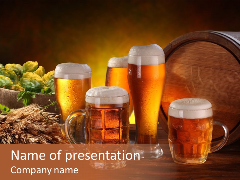 Mug Pub Hops PowerPoint Template