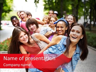 Blond Ethnicity Park PowerPoint Template