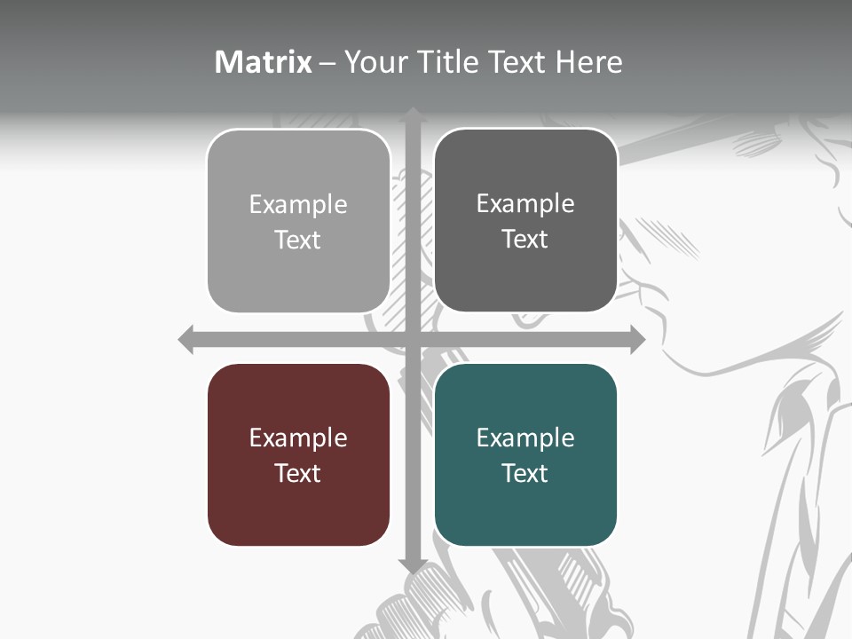 Smoke Glasses Hand Gun PowerPoint Template