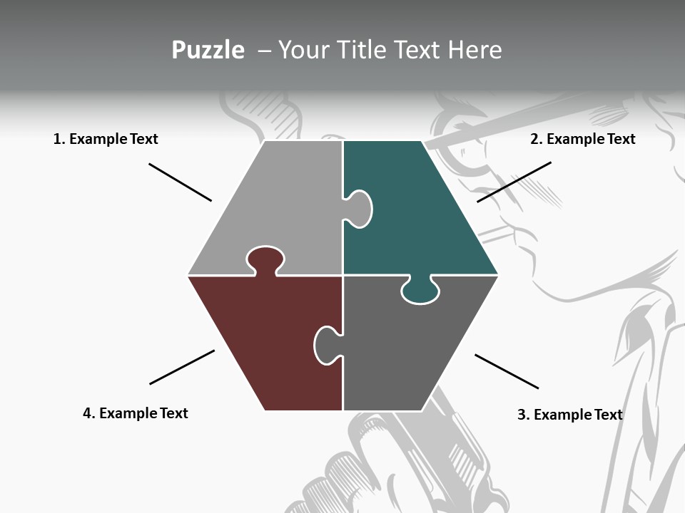 Smoke Glasses Hand Gun PowerPoint Template