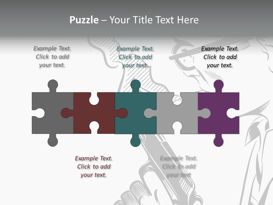 Smoke Glasses Hand Gun PowerPoint Template