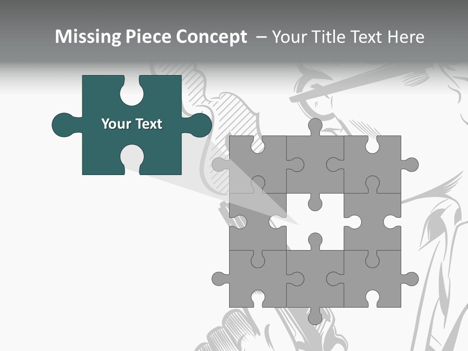 Smoke Glasses Hand Gun PowerPoint Template