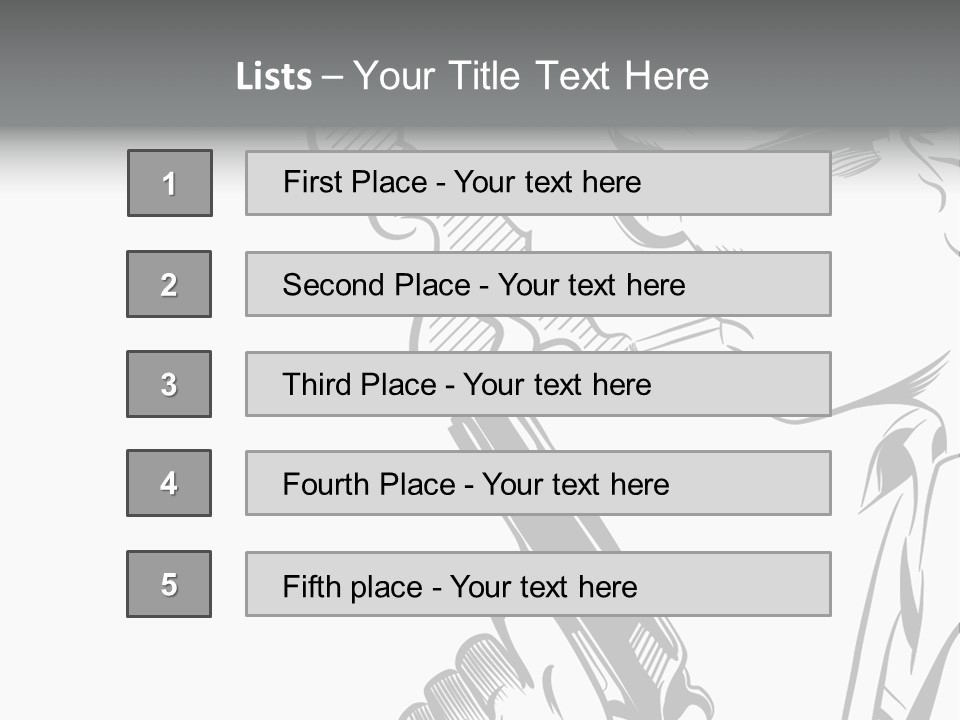 Smoke Glasses Hand Gun PowerPoint Template