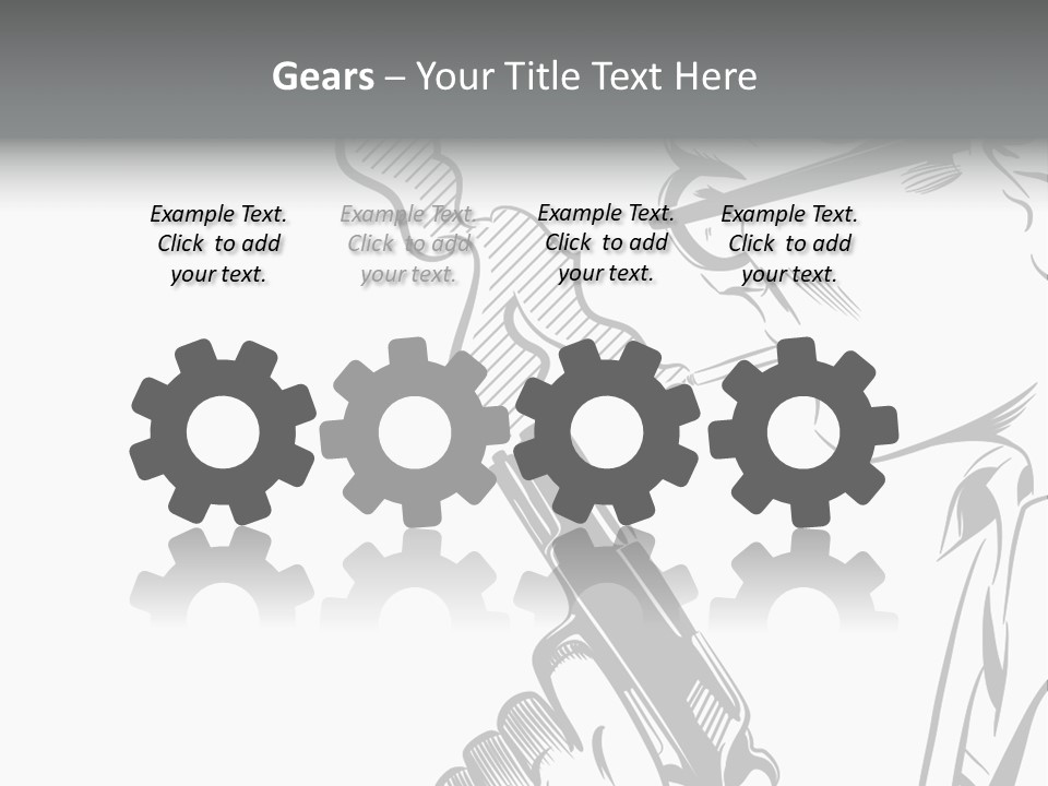 Smoke Glasses Hand Gun PowerPoint Template