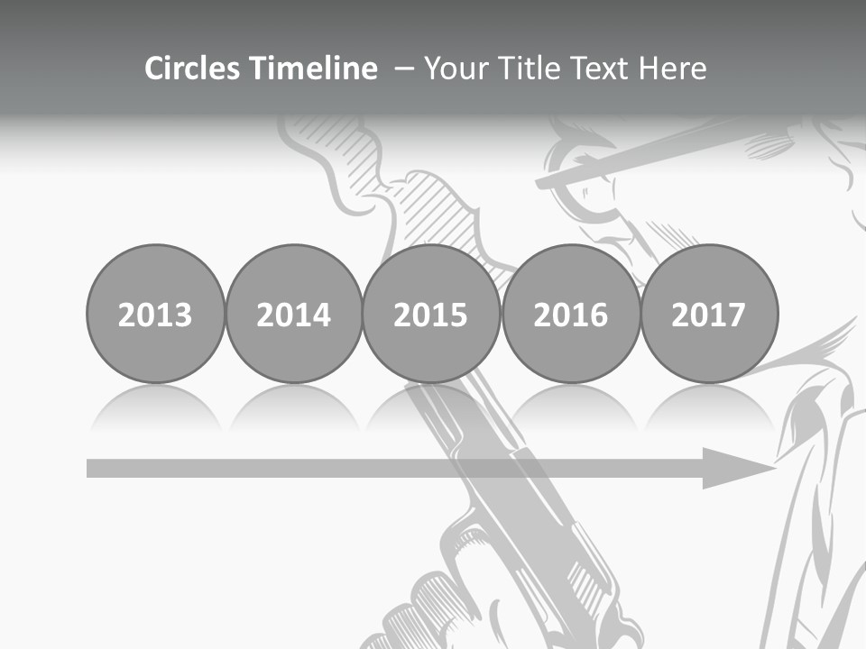 Smoke Glasses Hand Gun PowerPoint Template