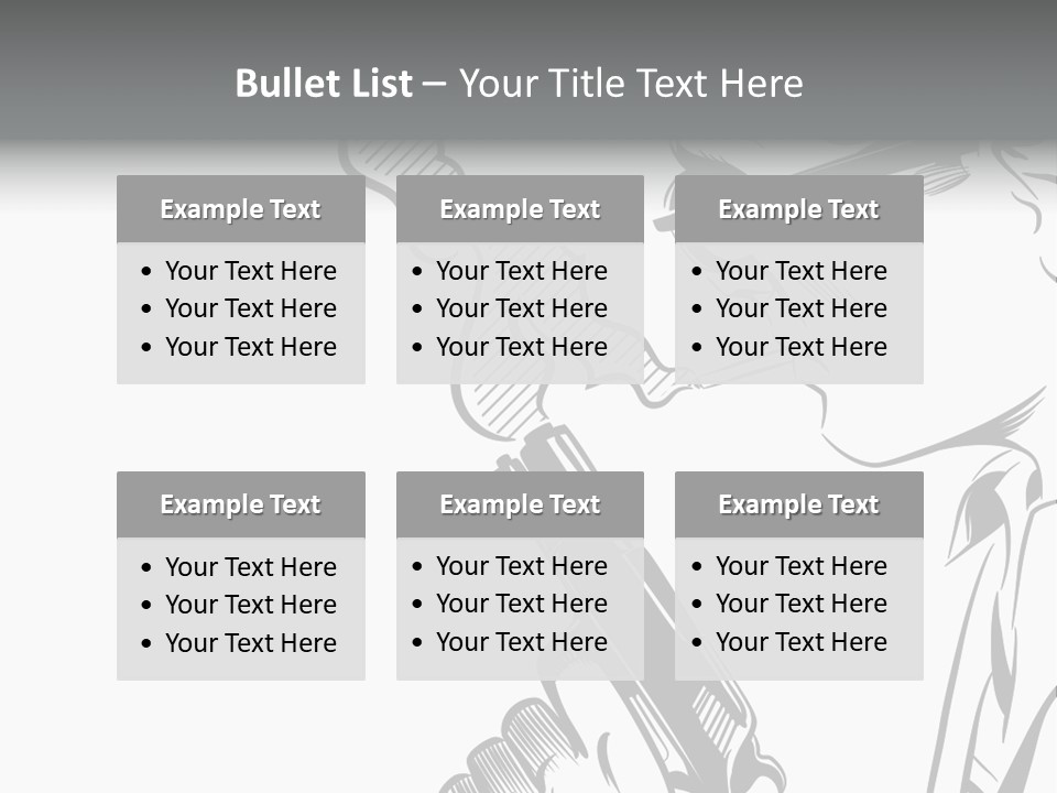 Smoke Glasses Hand Gun PowerPoint Template