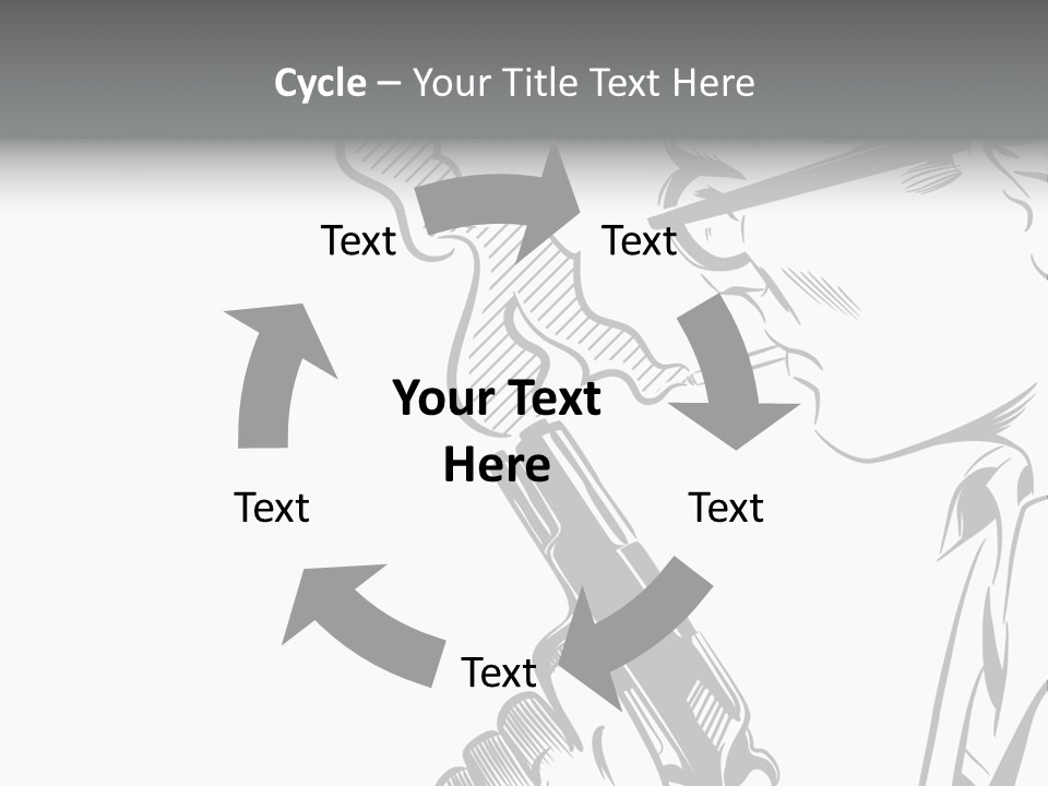 Smoke Glasses Hand Gun PowerPoint Template