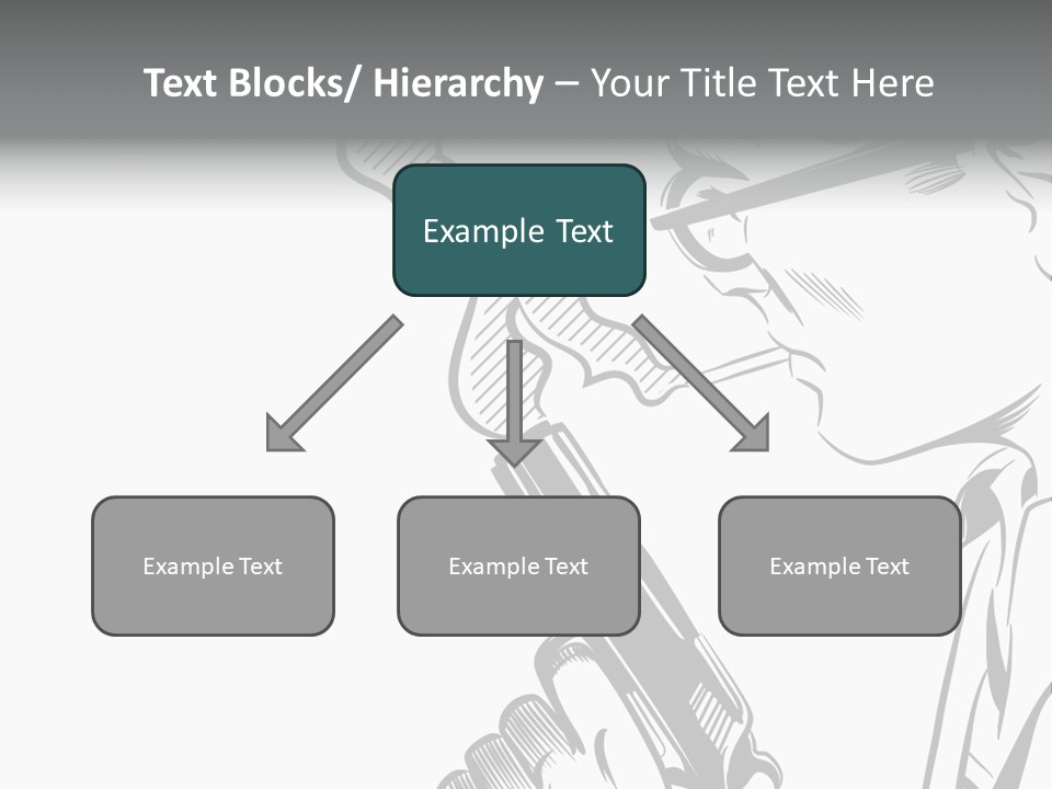 Smoke Glasses Hand Gun PowerPoint Template