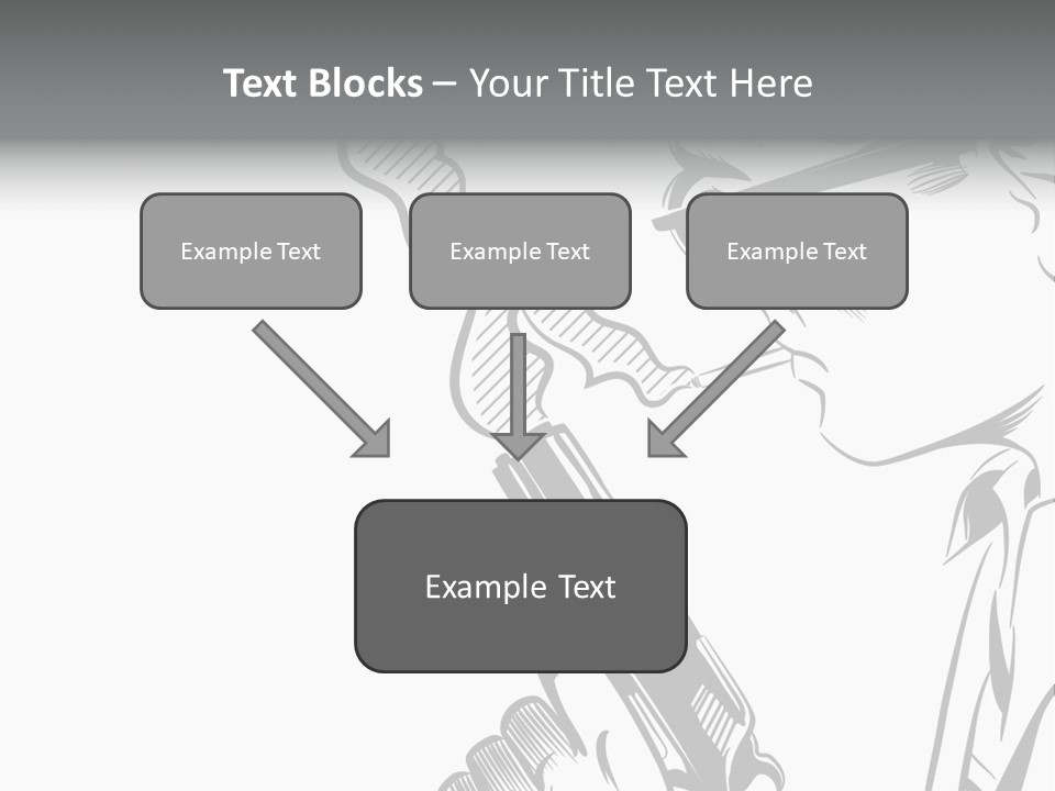 Smoke Glasses Hand Gun PowerPoint Template