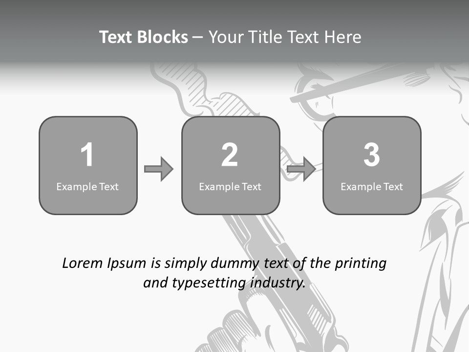 Smoke Glasses Hand Gun PowerPoint Template