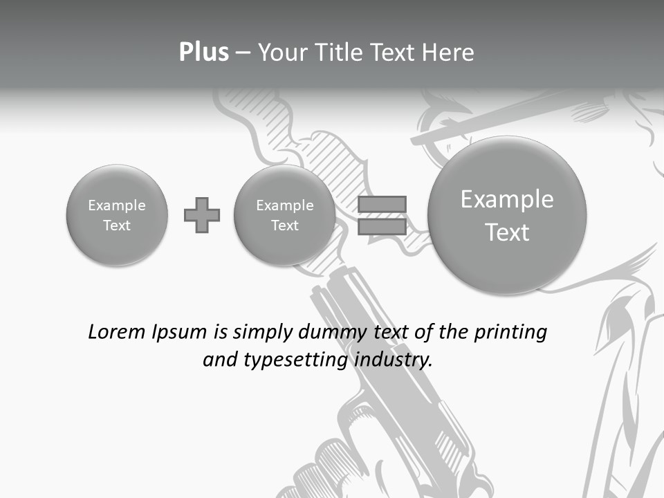 Smoke Glasses Hand Gun PowerPoint Template