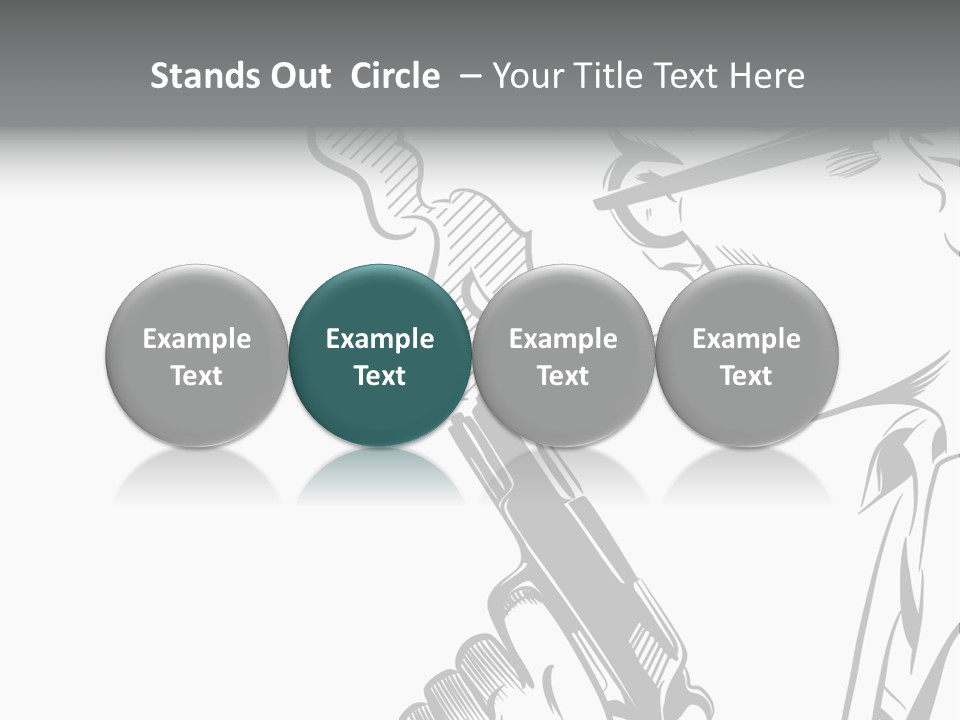 Smoke Glasses Hand Gun PowerPoint Template