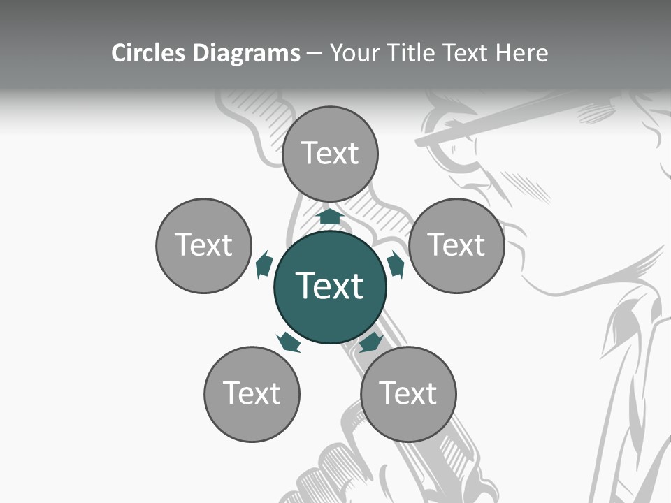 Smoke Glasses Hand Gun PowerPoint Template