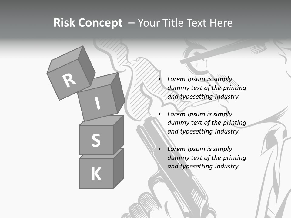 Smoke Glasses Hand Gun PowerPoint Template