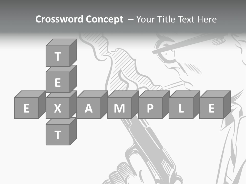 Smoke Glasses Hand Gun PowerPoint Template