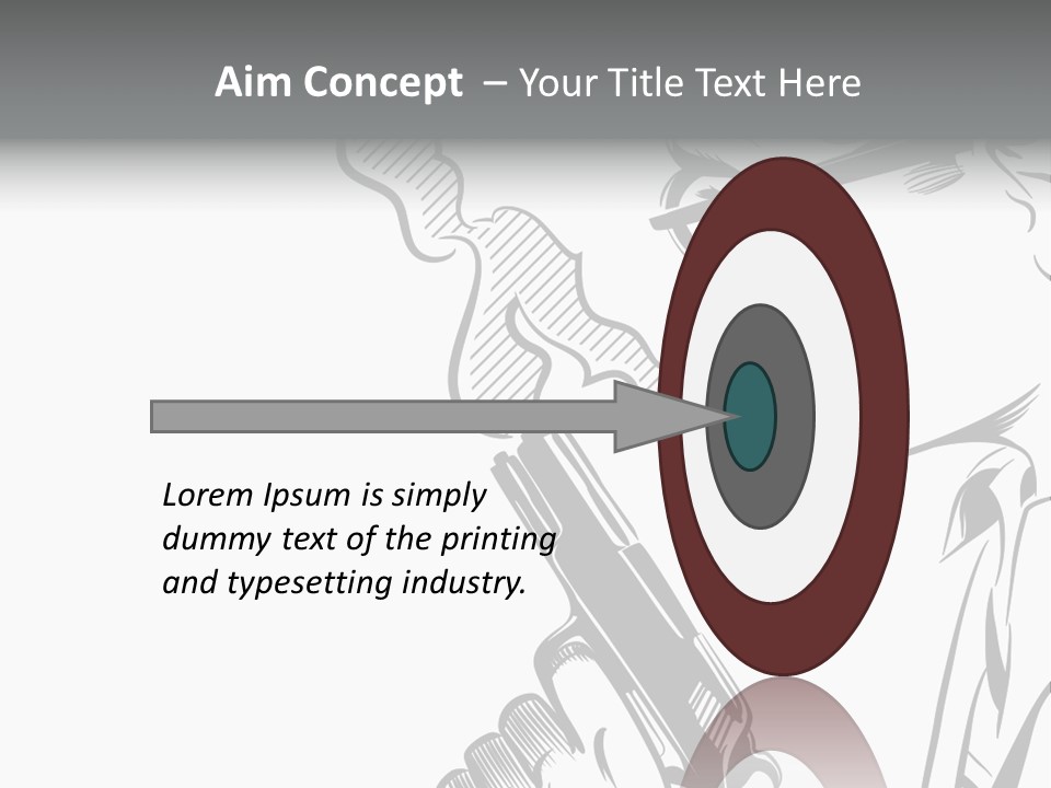 Smoke Glasses Hand Gun PowerPoint Template