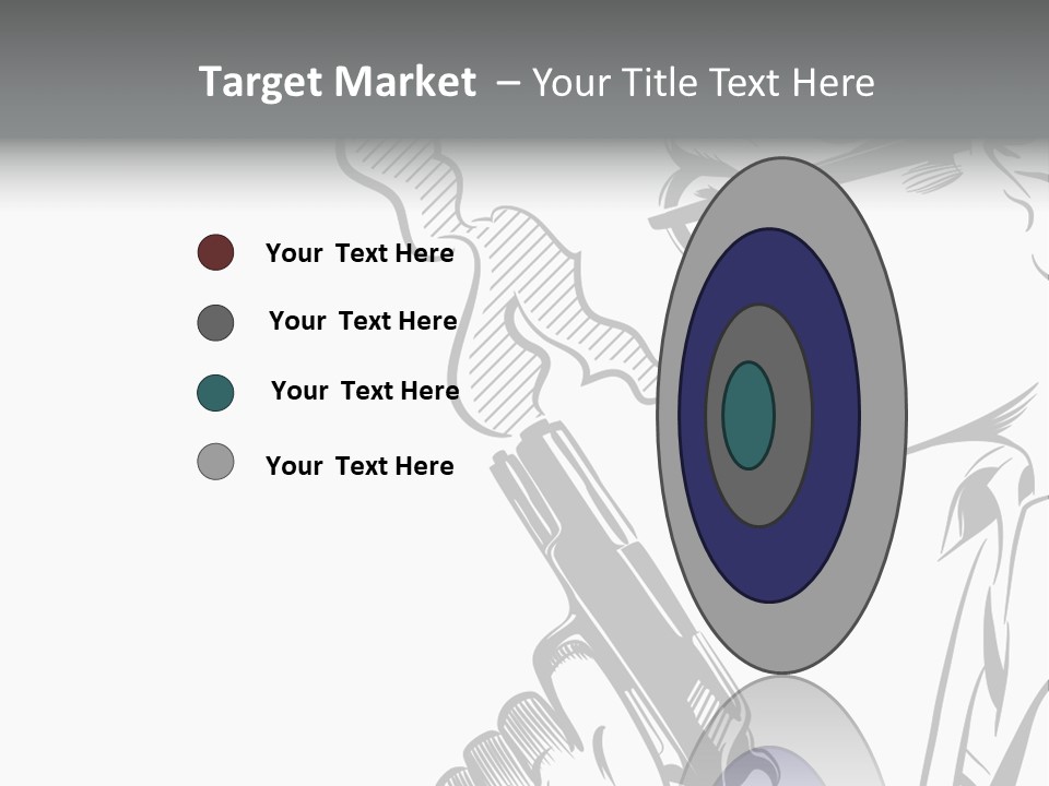 Smoke Glasses Hand Gun PowerPoint Template