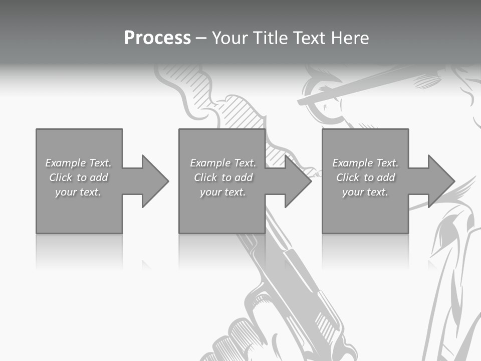 Smoke Glasses Hand Gun PowerPoint Template