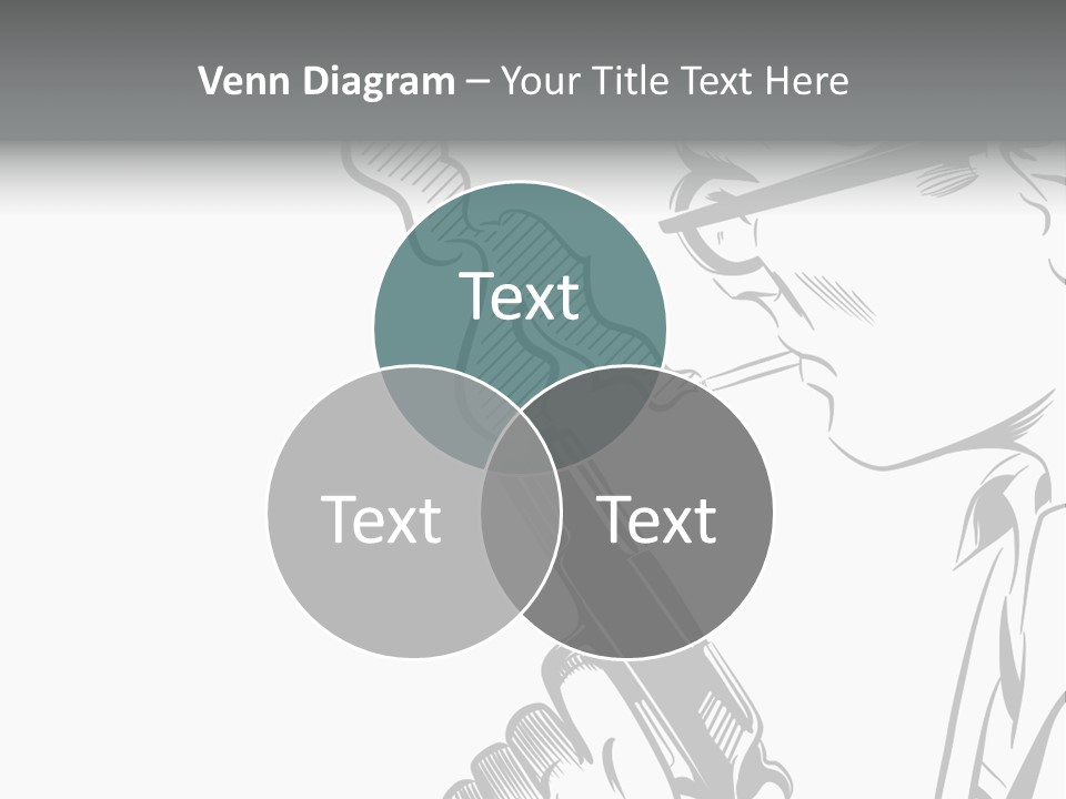 Smoke Glasses Hand Gun PowerPoint Template
