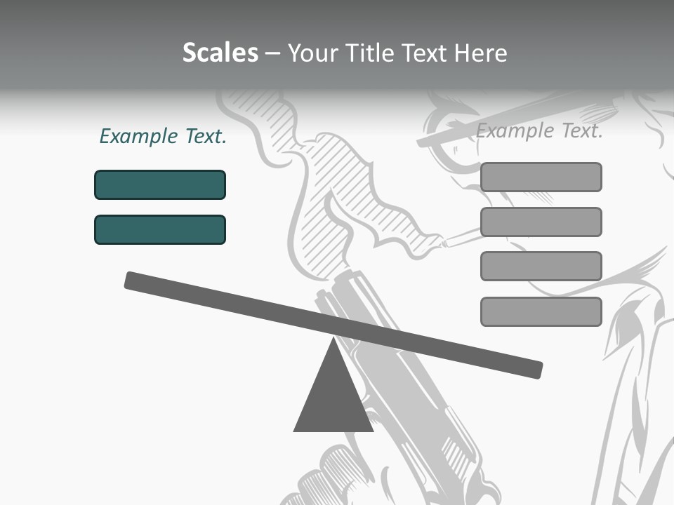 Smoke Glasses Hand Gun PowerPoint Template