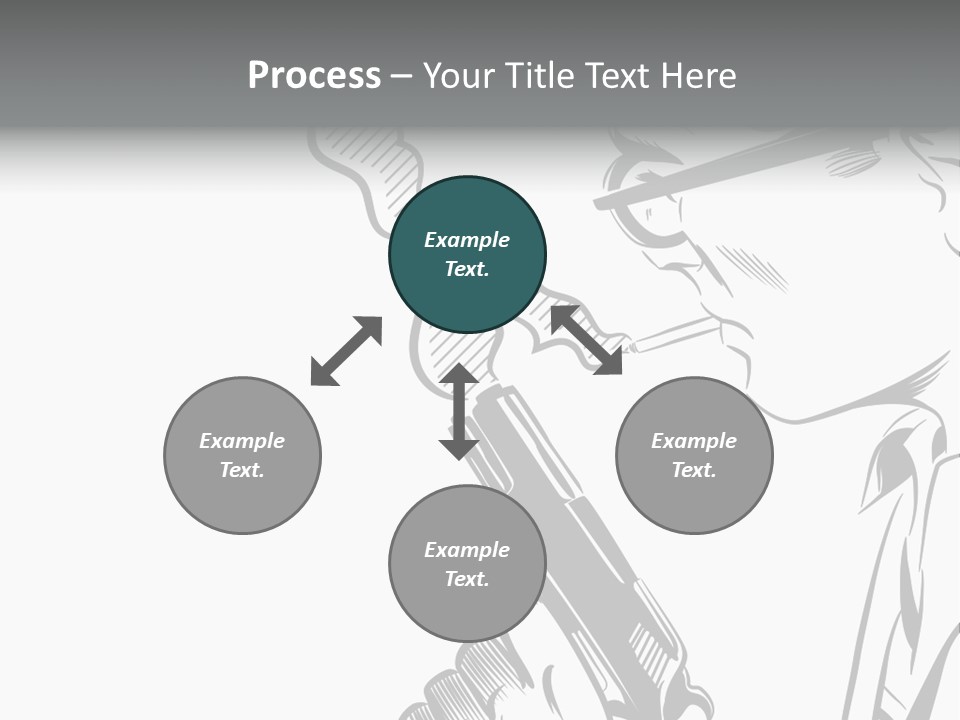 Smoke Glasses Hand Gun PowerPoint Template
