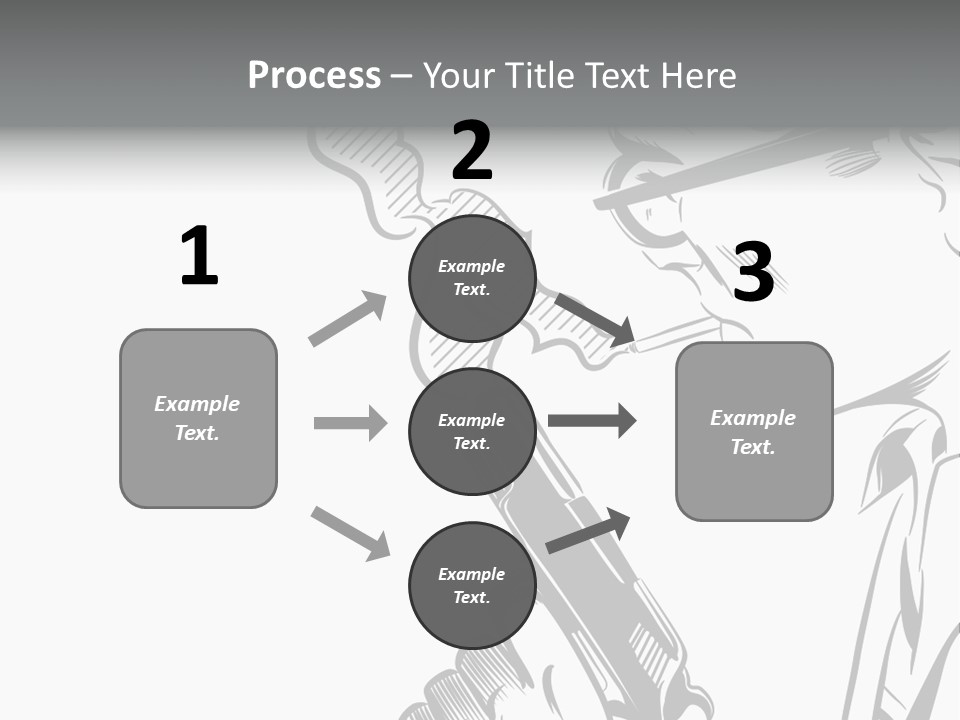 Smoke Glasses Hand Gun PowerPoint Template