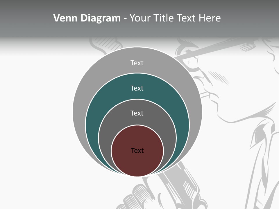 Smoke Glasses Hand Gun PowerPoint Template