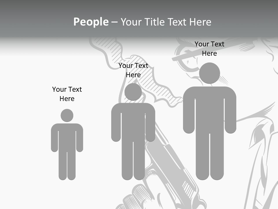 Smoke Glasses Hand Gun PowerPoint Template