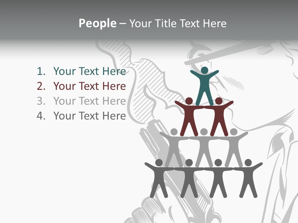 Smoke Glasses Hand Gun PowerPoint Template