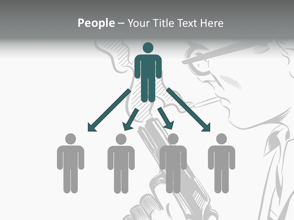 Smoke Glasses Hand Gun PowerPoint Template