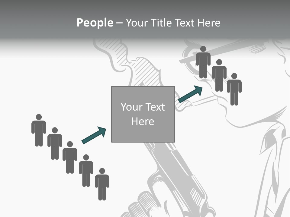 Smoke Glasses Hand Gun PowerPoint Template