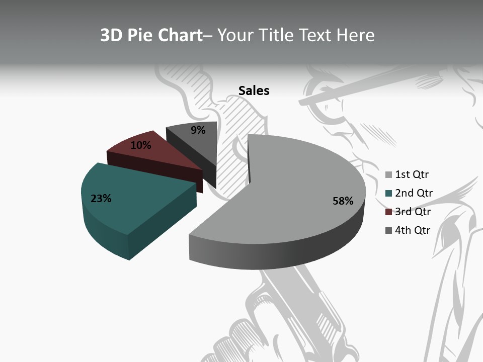Smoke Glasses Hand Gun PowerPoint Template