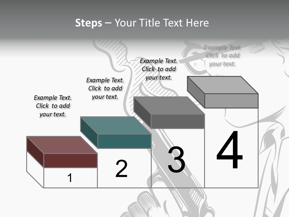 Smoke Glasses Hand Gun PowerPoint Template