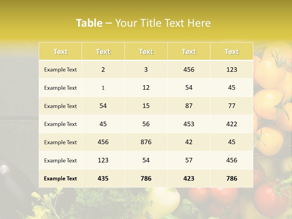 Vegetables Background Time Table PowerPoint Template