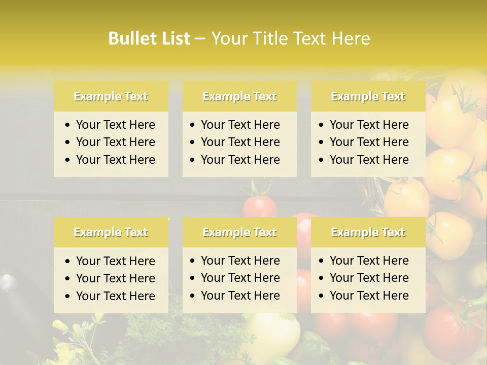 Vegetables Background Time Table PowerPoint Template