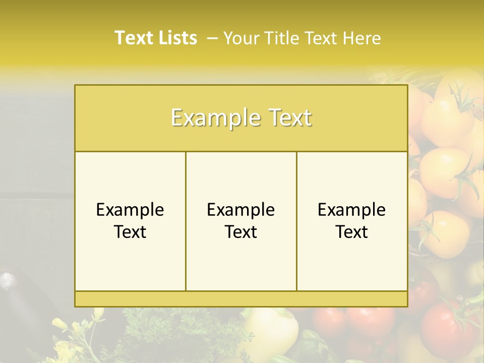 Vegetables Background Time Table PowerPoint Template