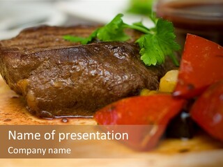 Restaurant Pork Vegetable PowerPoint Template