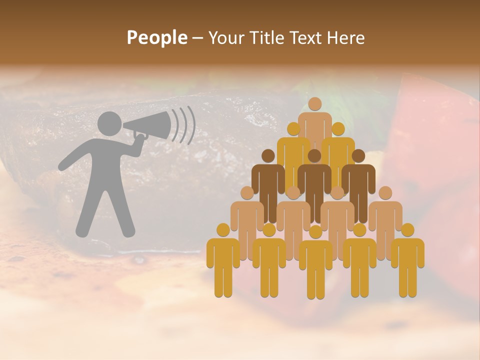 Restaurant Pork Vegetable PowerPoint Template